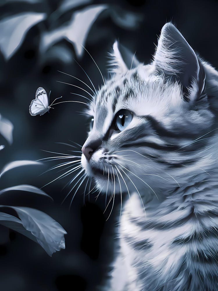 Cat With Butterfly