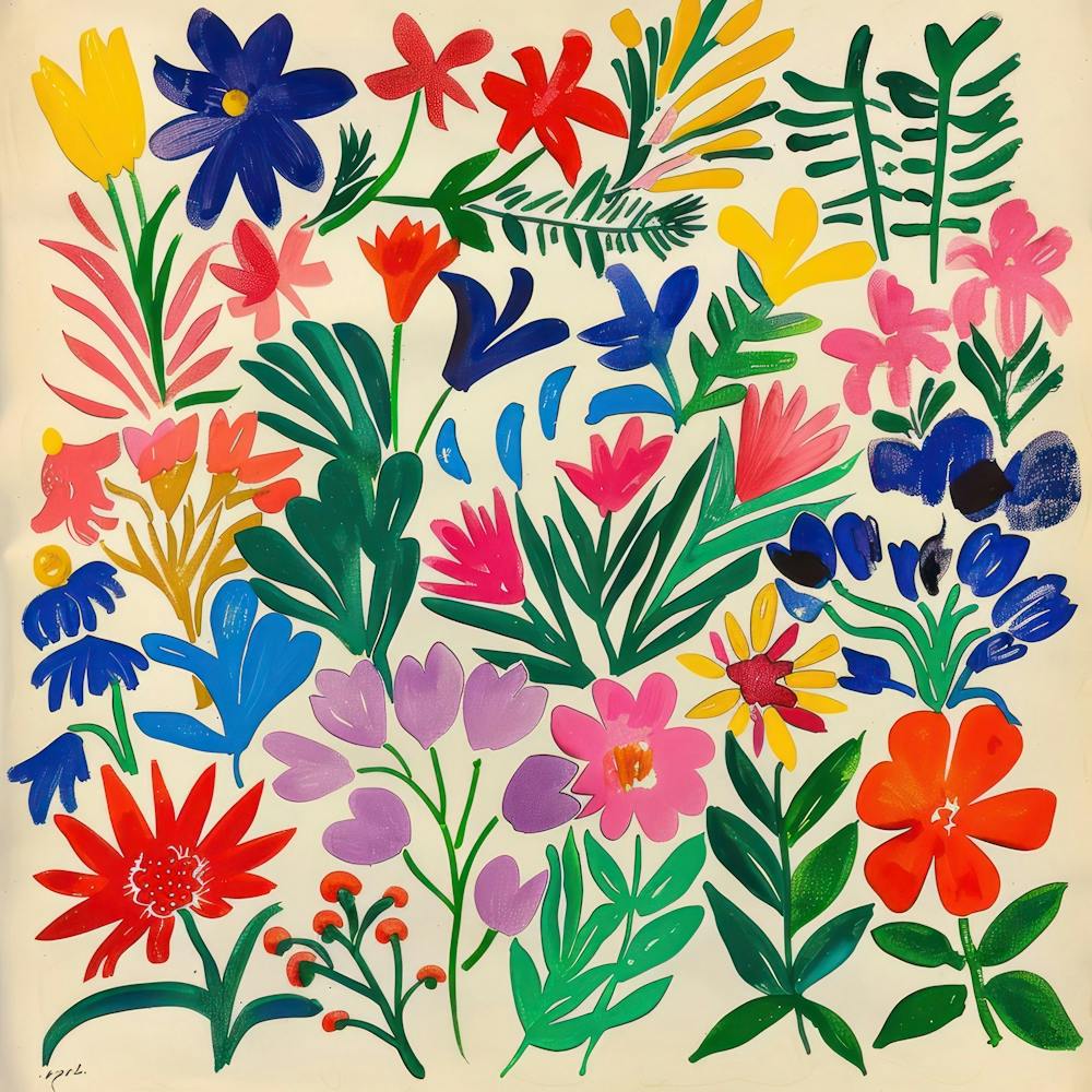 Summer Flowers Painting Matisse Style 8