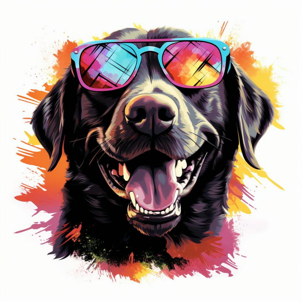 Black Labrador Dog With Sunglasses