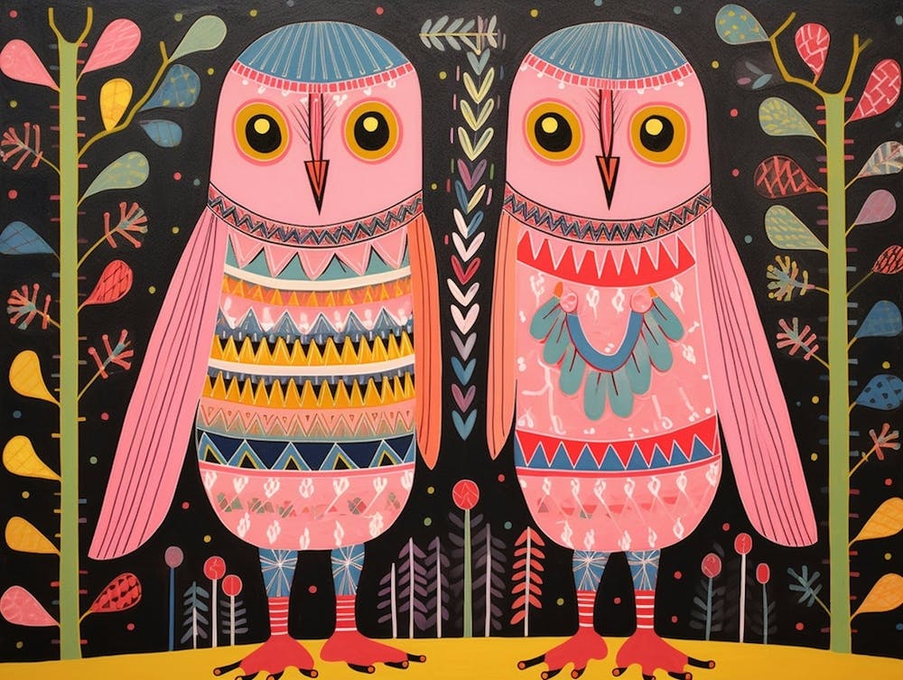 Falcon 1 Folk Style Animal Illustration