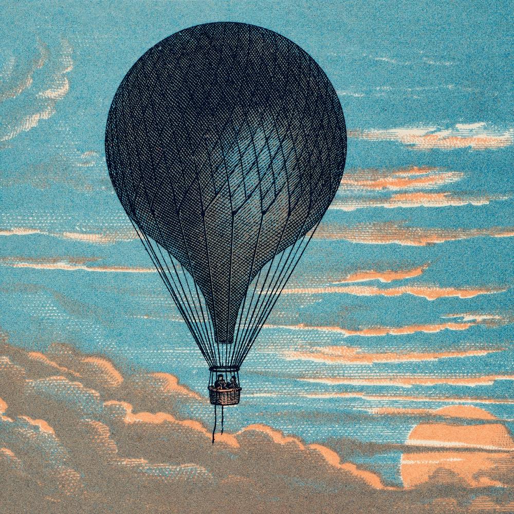 Le Ballon Imprimeur E Pichot Vintage Hot Air Balloon