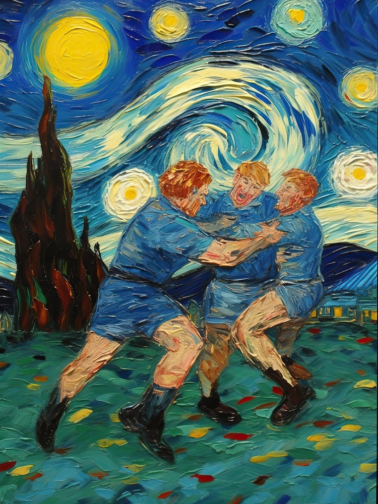 Rugby In The Style Of Van Gogh 2