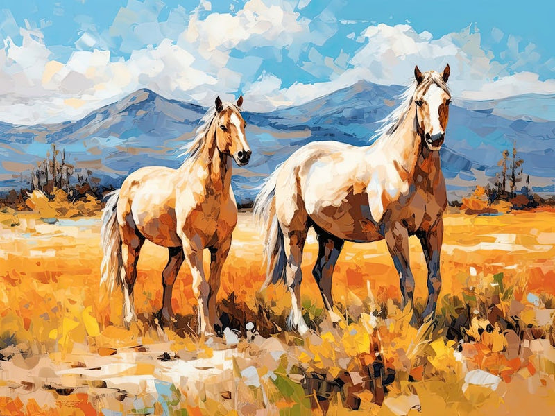 Horses Painting In Chile, Landscape 1
