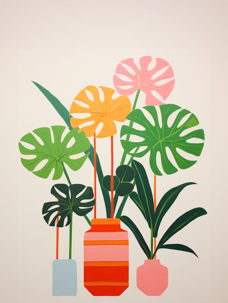 Matisse Inspired Houseplants Botanical Bathroom Poster