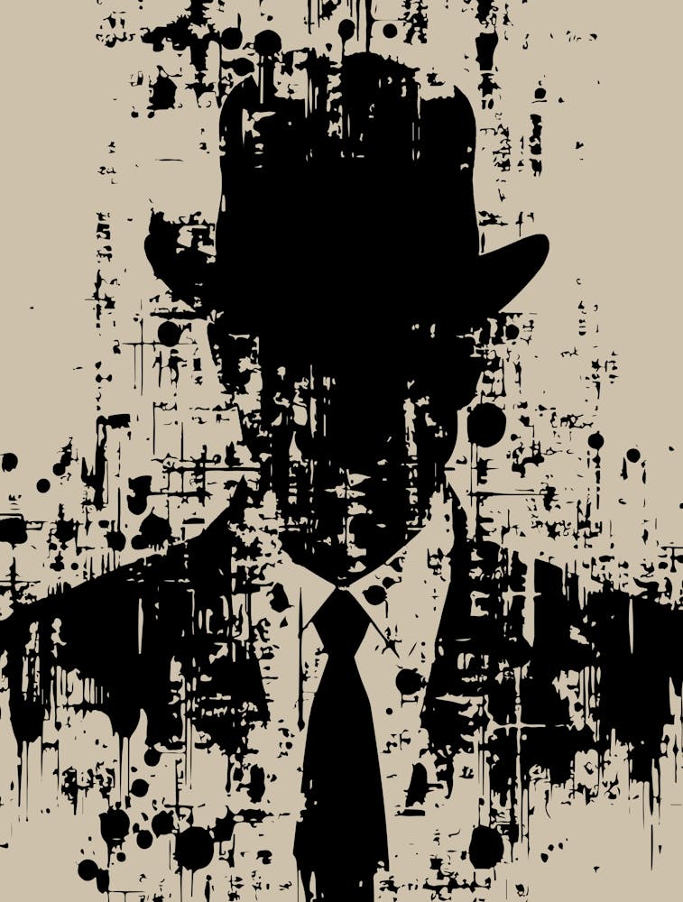 Faceless Gentleman Abstract Elegance