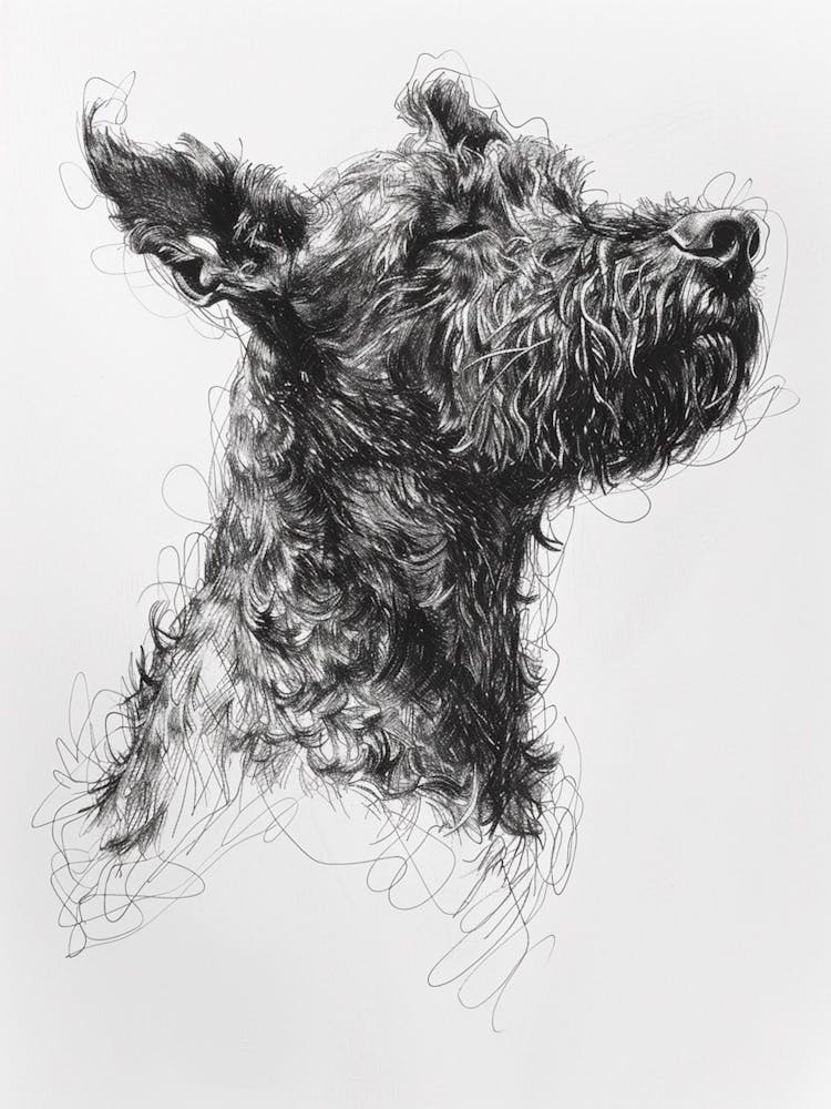 Chien à poil court et duveteux - Esquisse au Trait 2