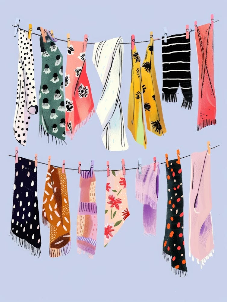 Clothesline With Scarves