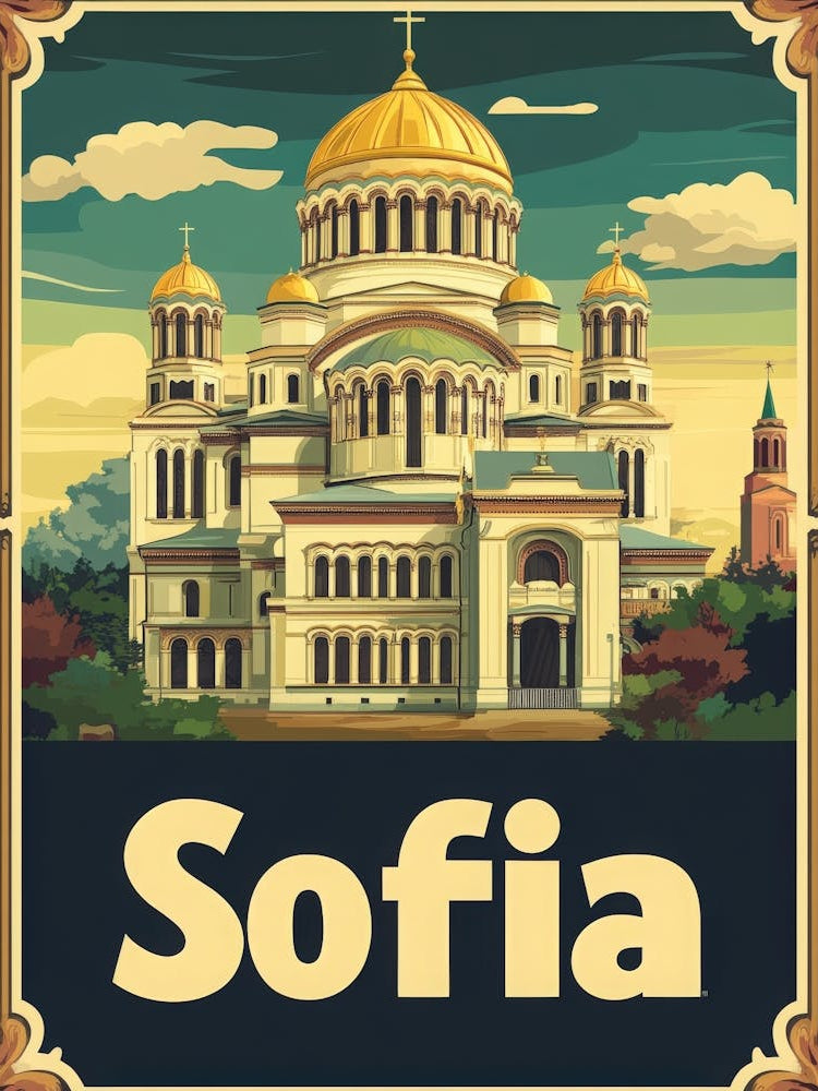 Aihrgdesign A Vintage Travel Poster Of Sofia 3