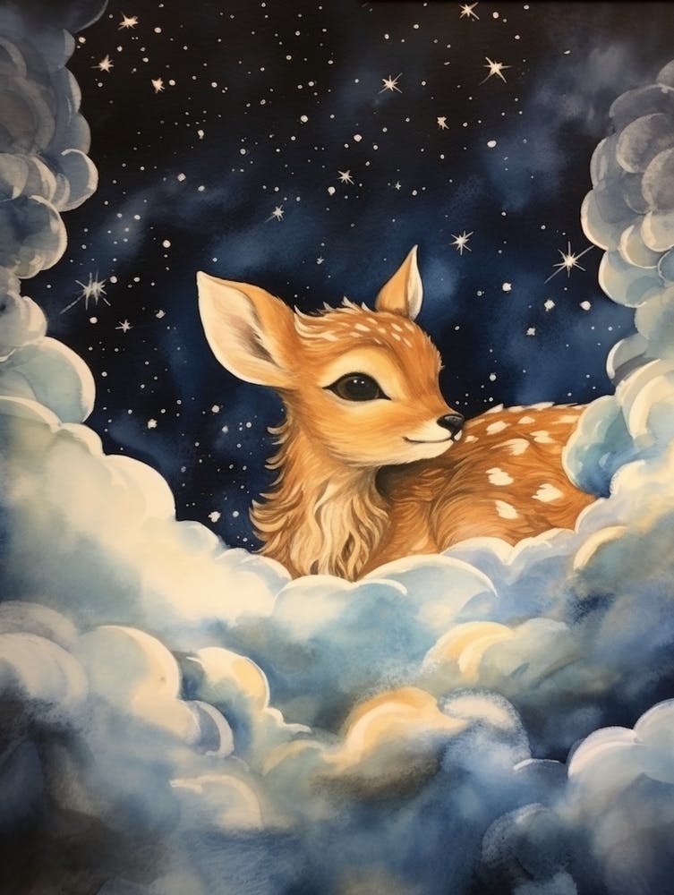 Baby Deer 5 Sleeping In The Clouds