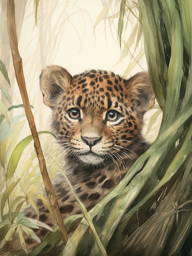 Storybook Animal Watercolour Jaguar