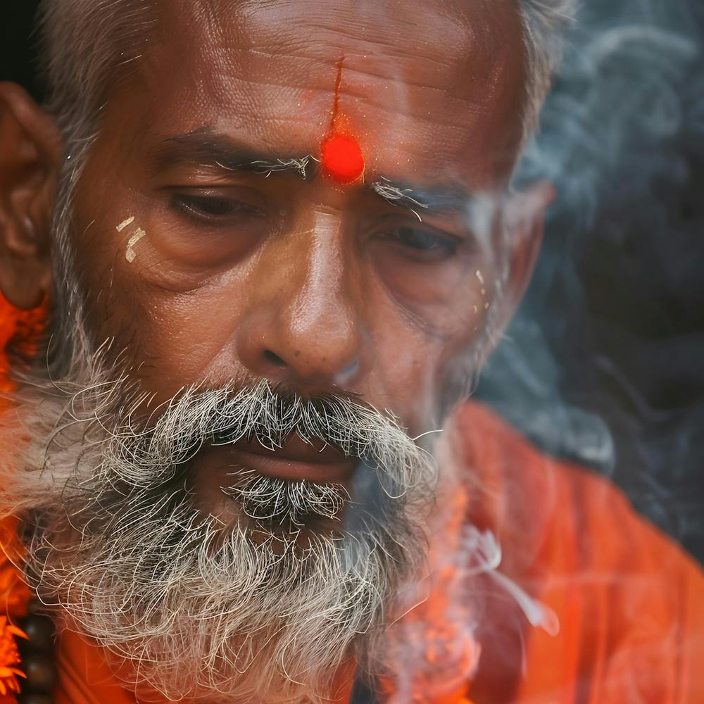 Man With Beard Smoking
