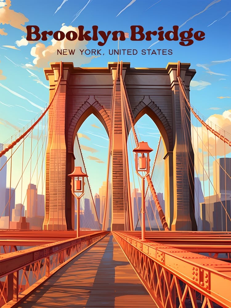 Brooklyn Bridge 2 Travel Poster 3 4 Resize
