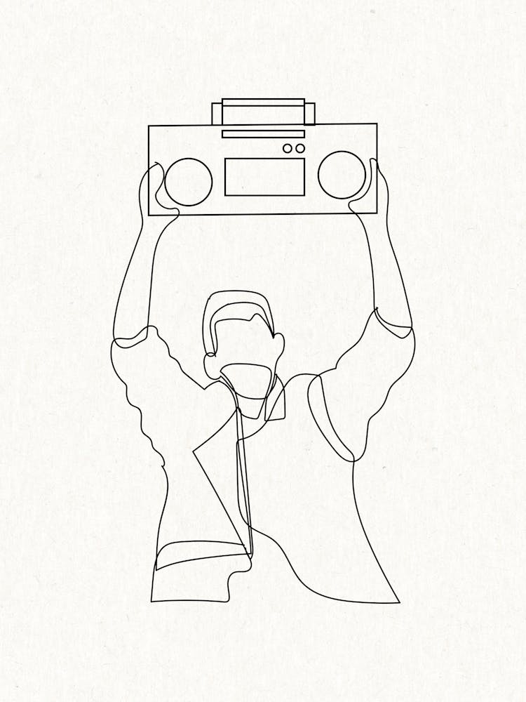 Say Something Boombox  Outline