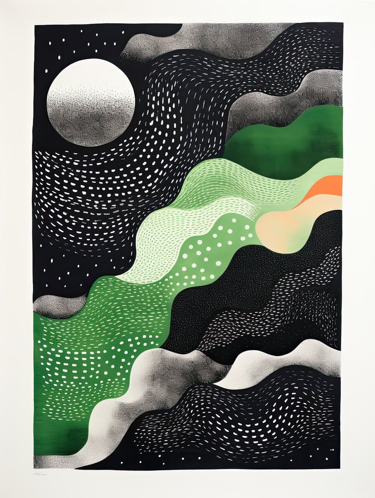 Celestial Symphony; Risograph Abstract Vintage