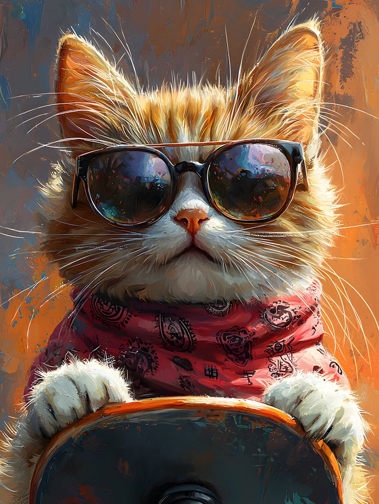 Cool Cat Riding Skateboard 8