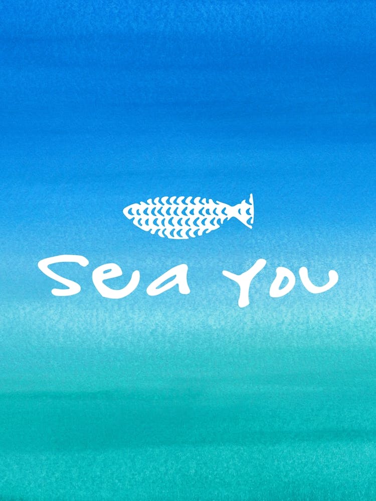 Sea you soon - travel poster, vector art, positive tropical motivation 20