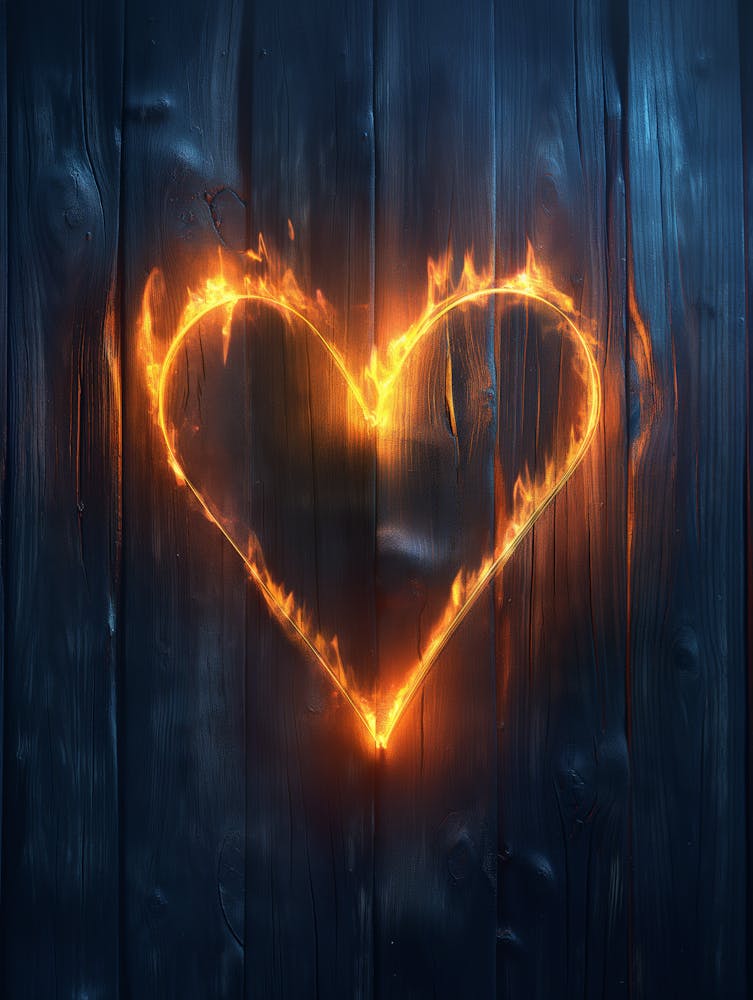Heart On Fire Leaves