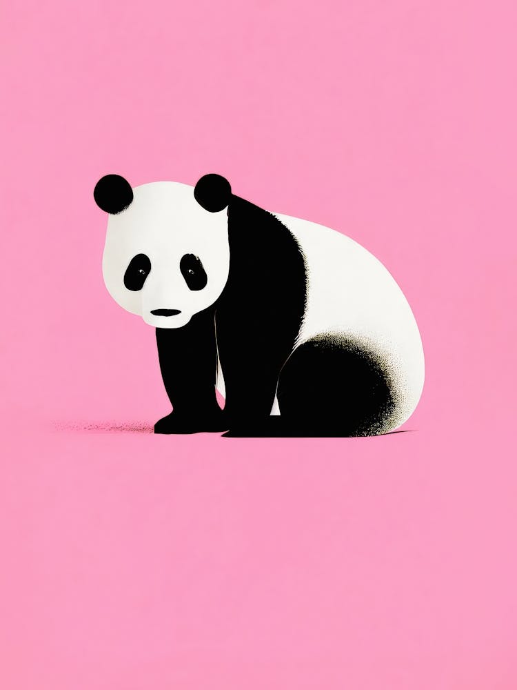 Giant Panda Exhibition Minimalist Retro Poster