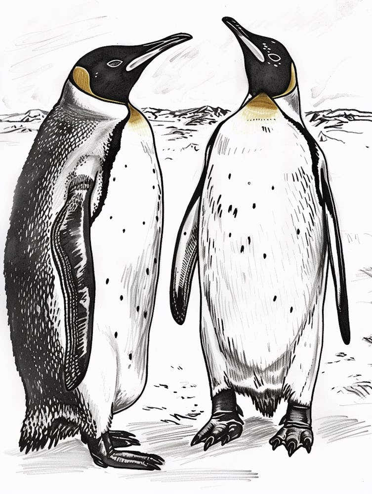King Penguin Squabbling Over Territory 1