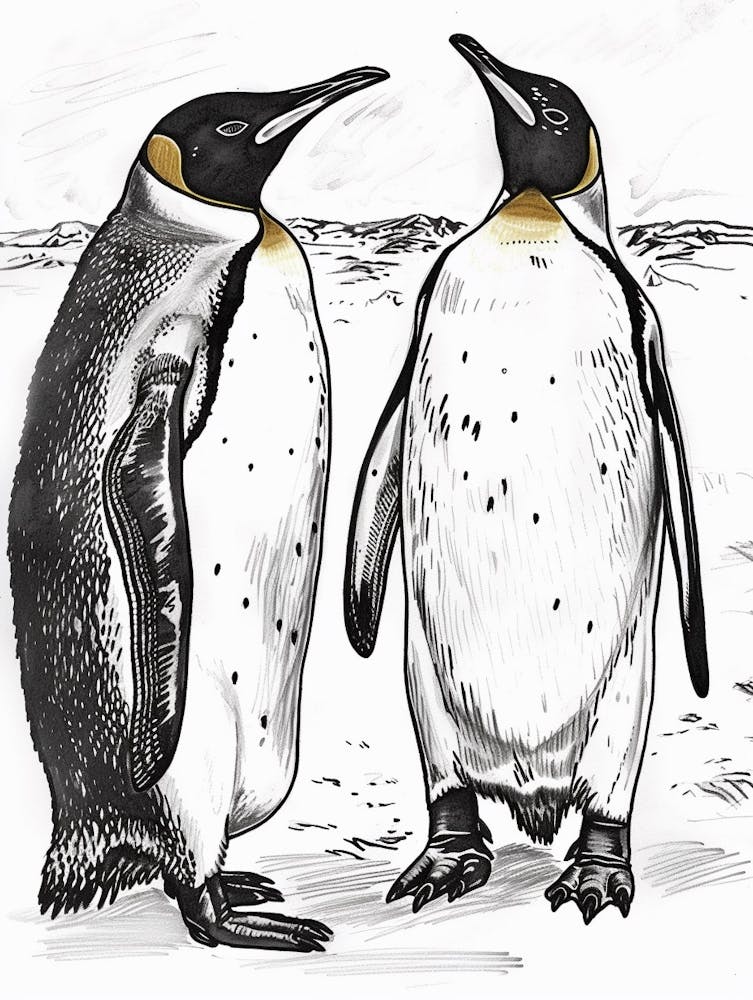 King Penguin Squabbling Over Territory 1