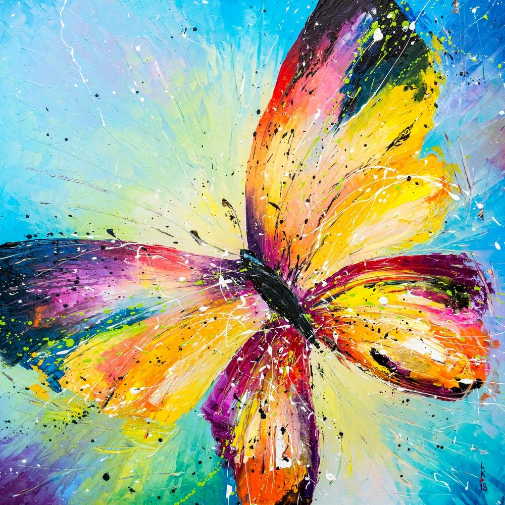 Butterfly Bright Colorful Art Painting