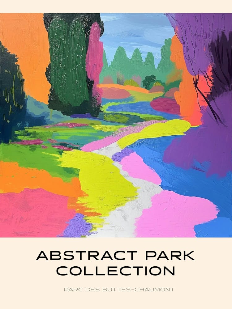 Abstract Park Collection Poster Parc Des Buttes Chaumont Paris 5
