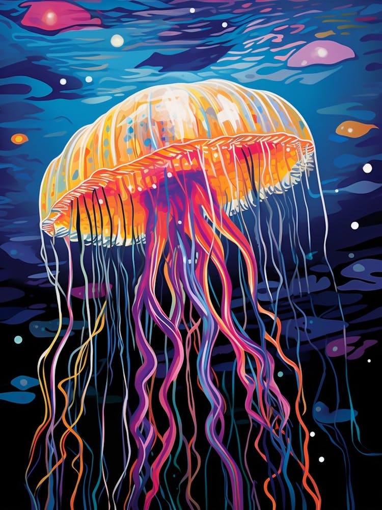 Farbenfrohe Quallen-Illustration 1