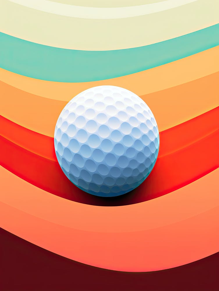Golf Ball On A Colorful Background
