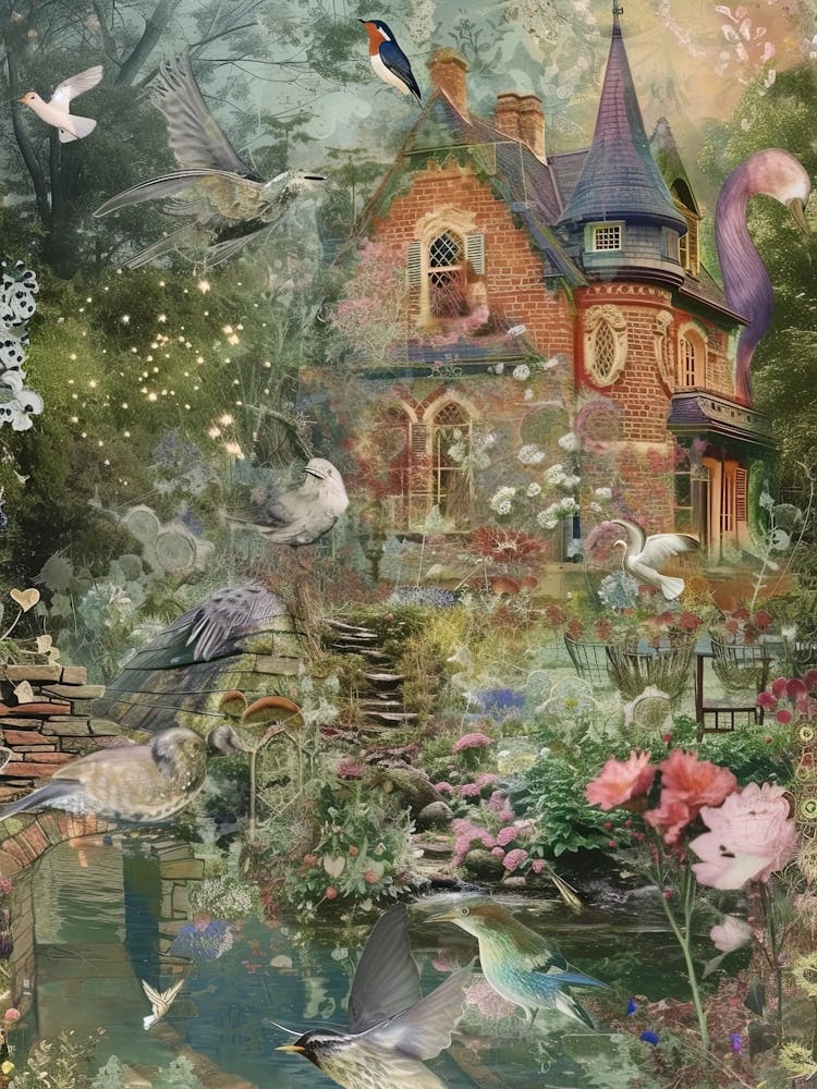 Fairy House Collage Pond Monet Scrapbook 7