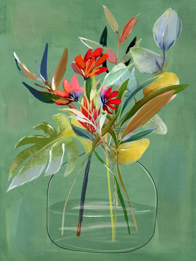 Minimal Art Vase With Flowers 7