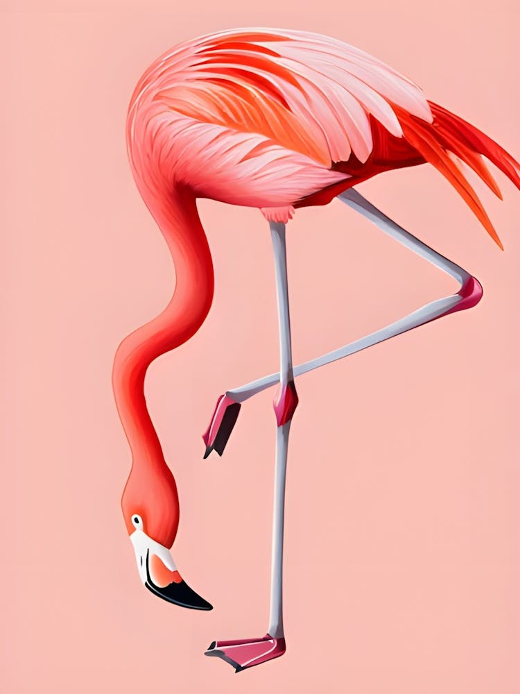 Anmutiger Flamingo – Ein Porträt der Eleganz