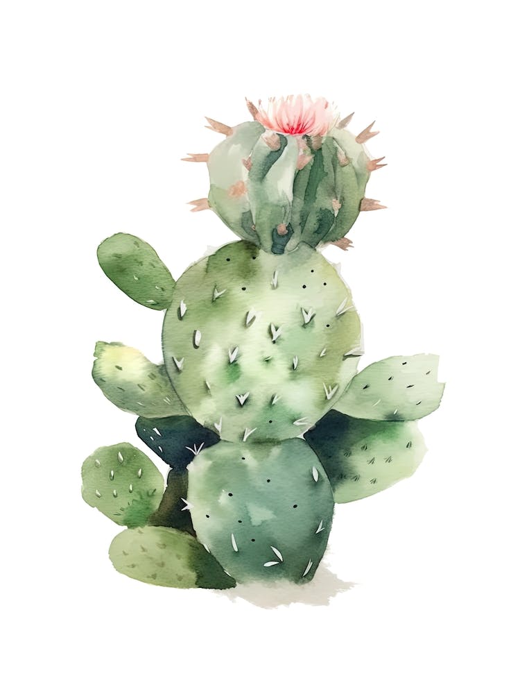 Turks Head Cactus Watercolour Drawing 1