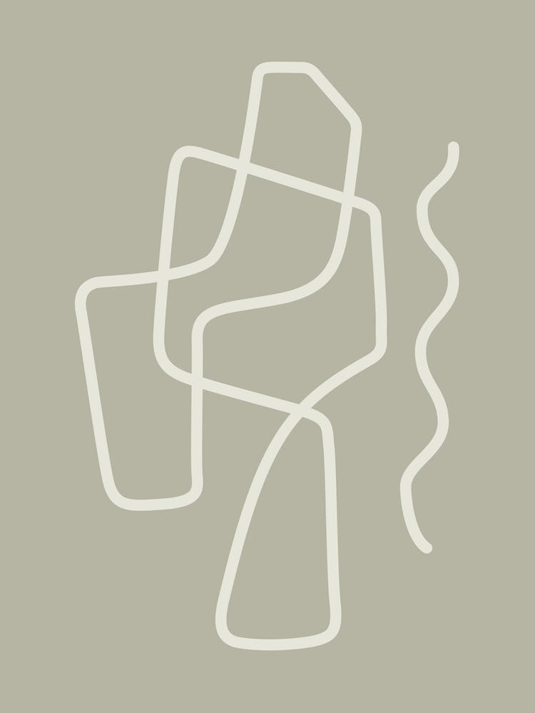 Linear Abstraction In Olive Green 1