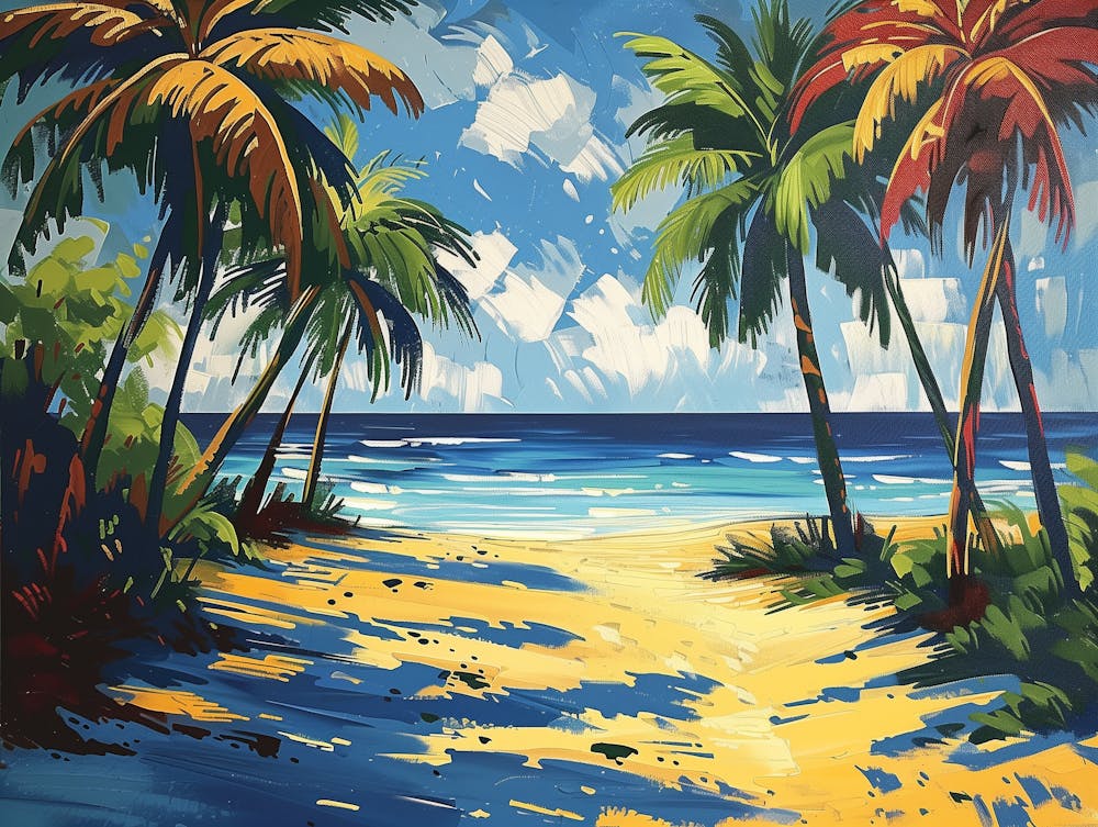 Palm Trees On The Beach