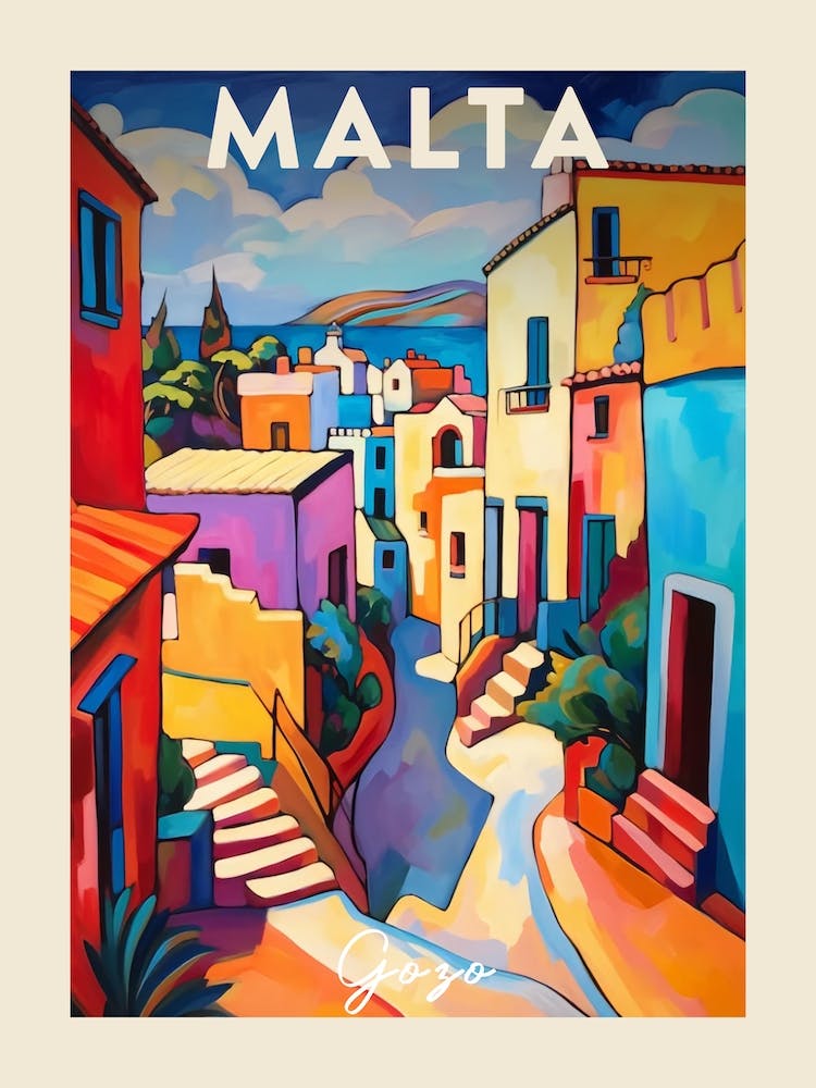 Gozo Malta 2 Fauvist Painting  Travel Poster
