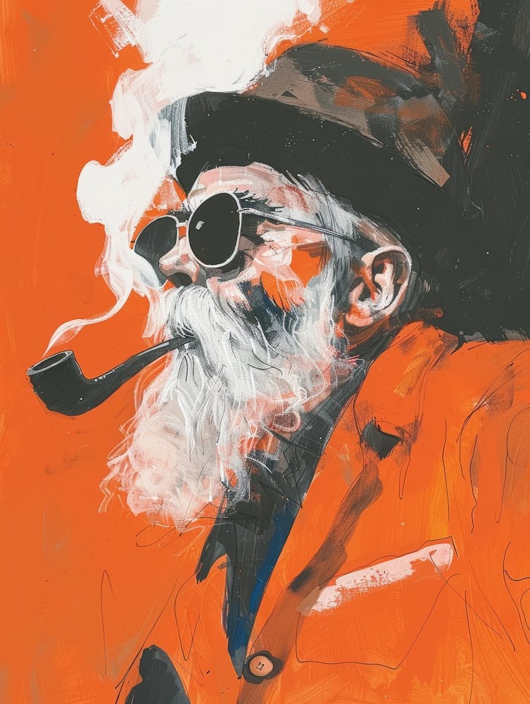 Man Smoking A Pipe