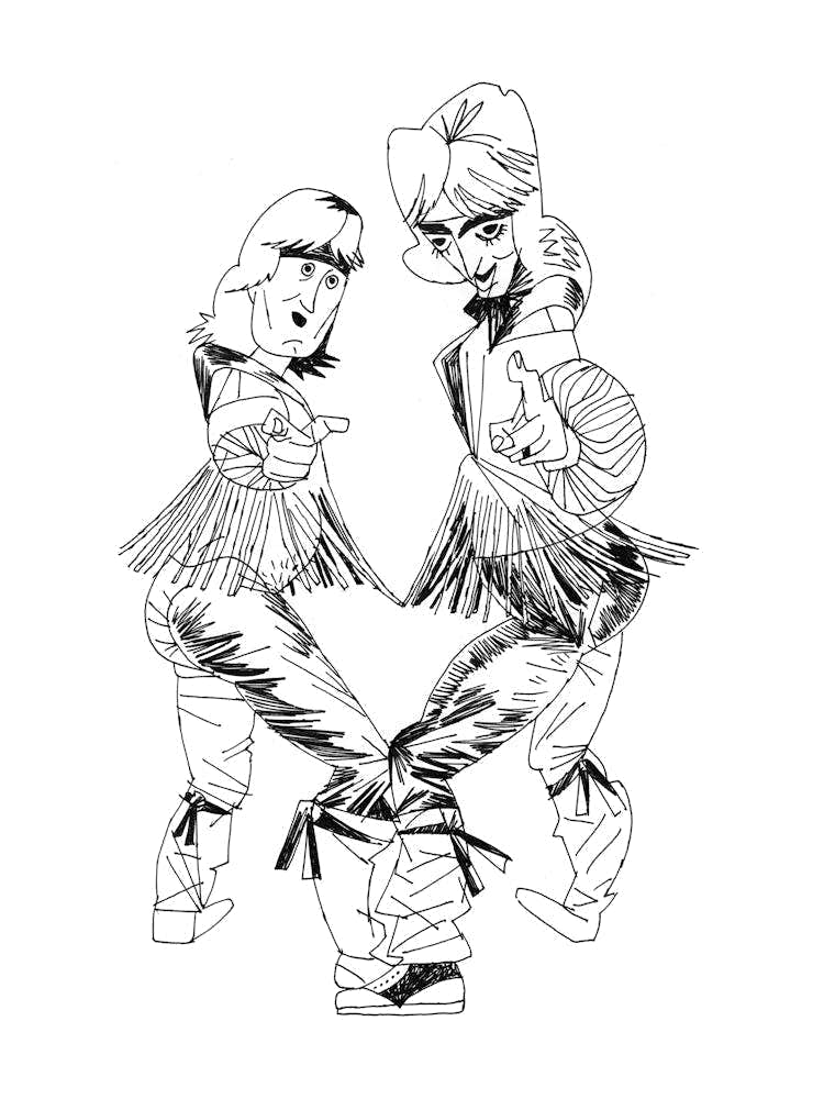 Portrait of two wrestlers