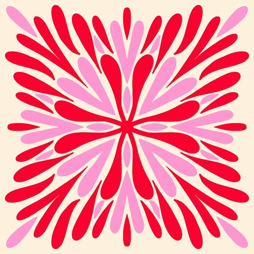 Symmetry Petals - orange and pink