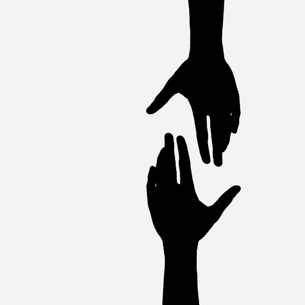 Two Hands Reaching For Each Other