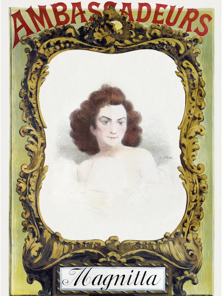 Lemercier Ambassadeurs, Magnitta, Affiche Couleur (1895) By Adolphe Willette,Original From The Public