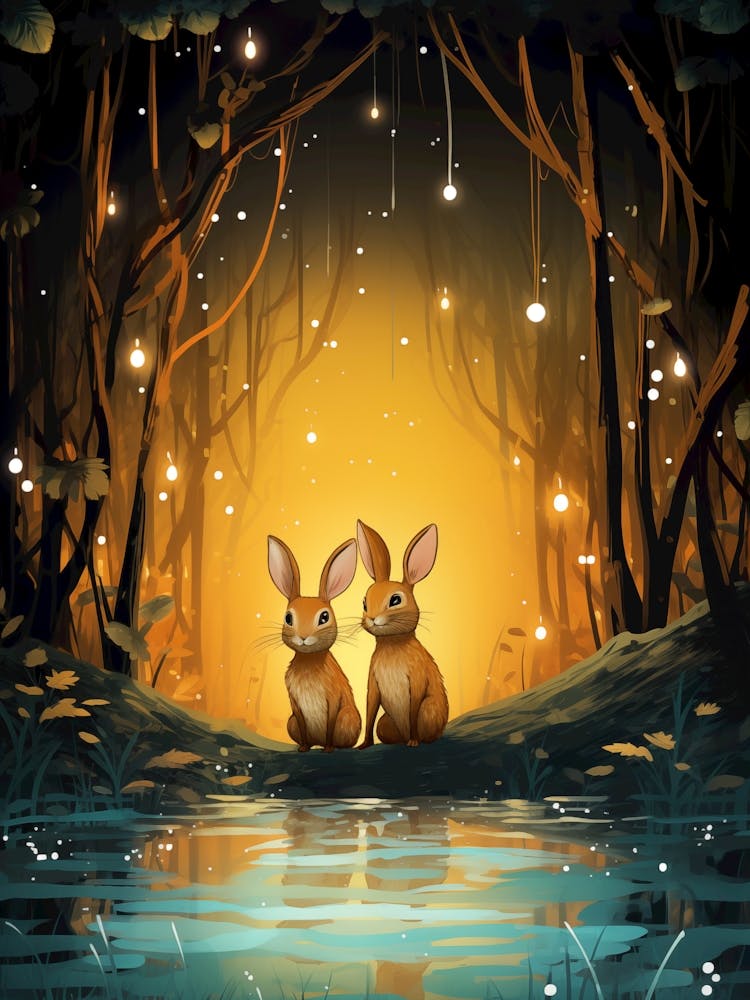 Rabbits In The Forest 1