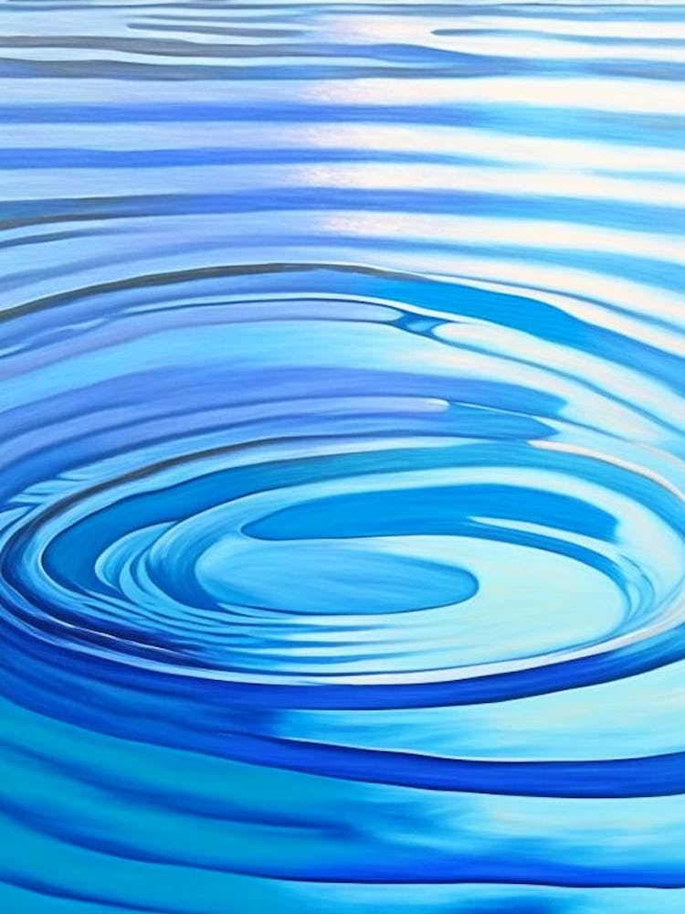 Water Ripples Lake Waterscape Marble Acrylic Painting 1