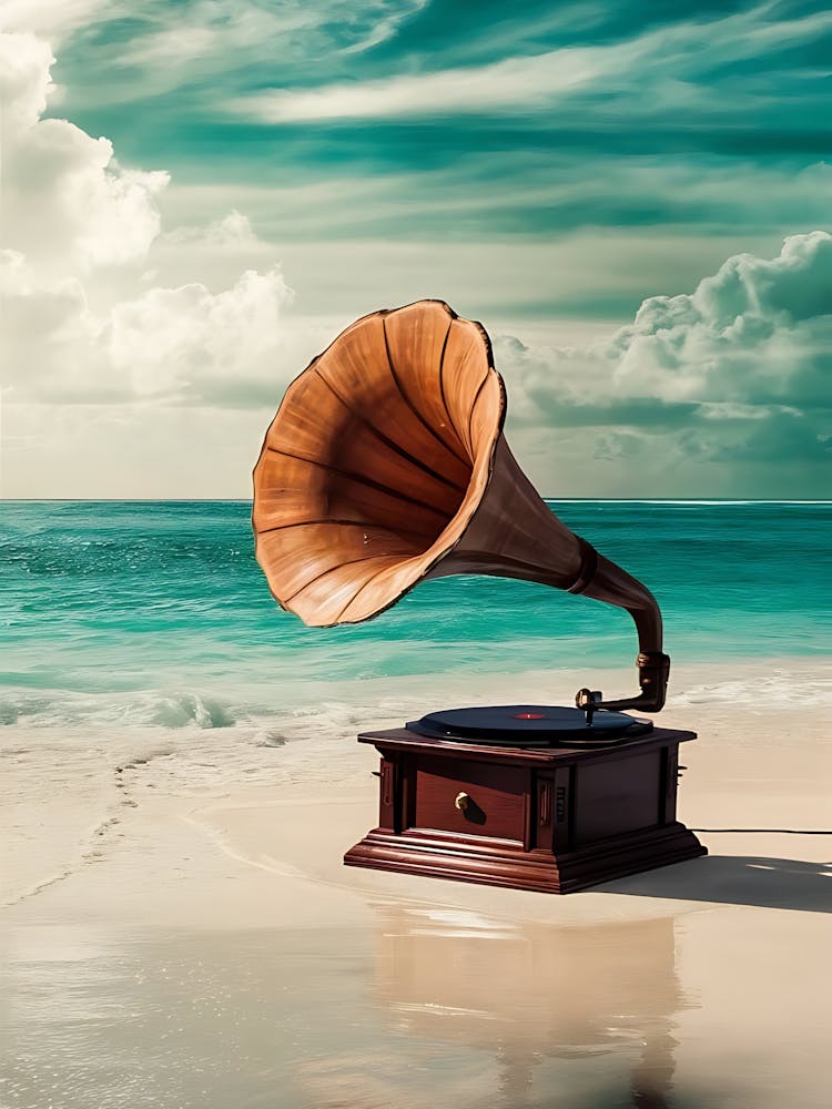 Gramophone On The Beach