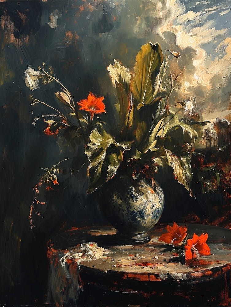 Baroque Floral Still Life Portulaca 1