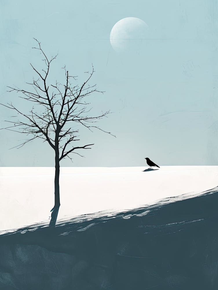 Corbeau Dans La Neige, Minimalisme