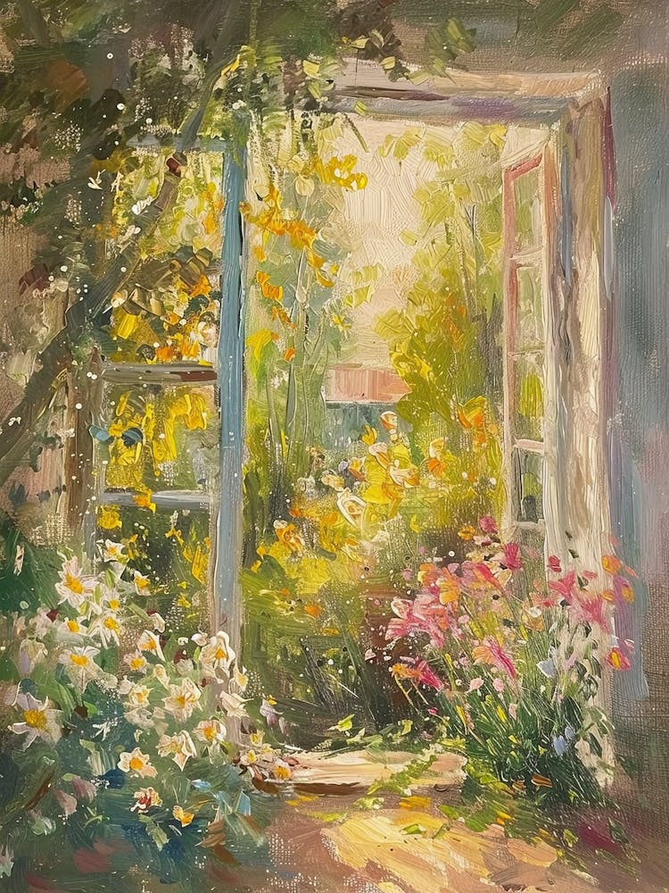 Pansy Flowers On A Cottage Window 2