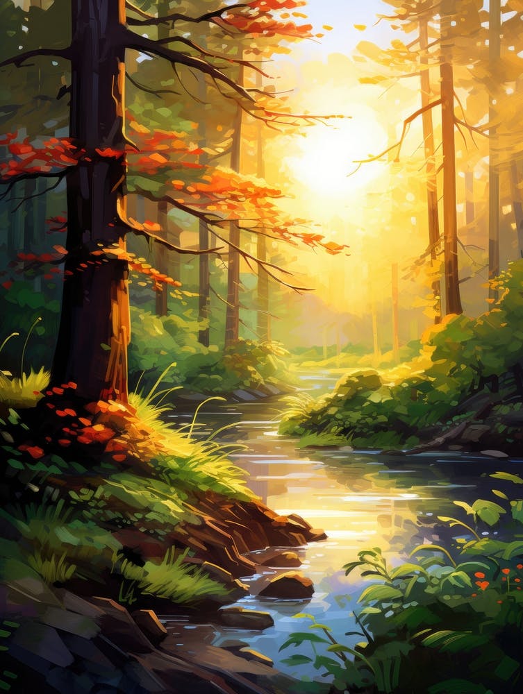 Sunset In The Forest