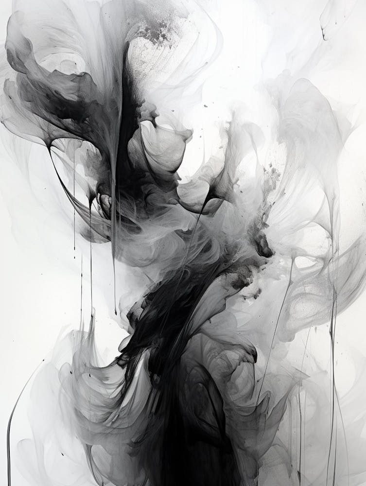 Transcendent Echoes Abstract Black And White 5