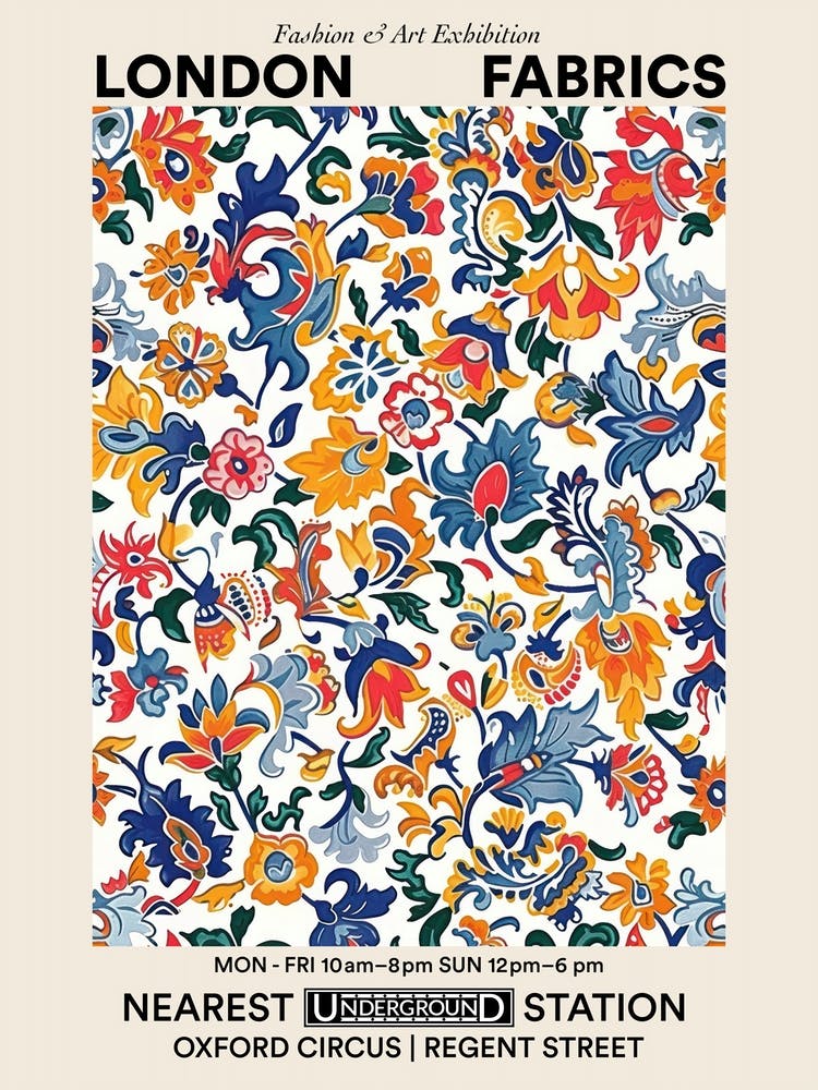 Poster Radiant Petals London Fabrics Floral Pattern 2