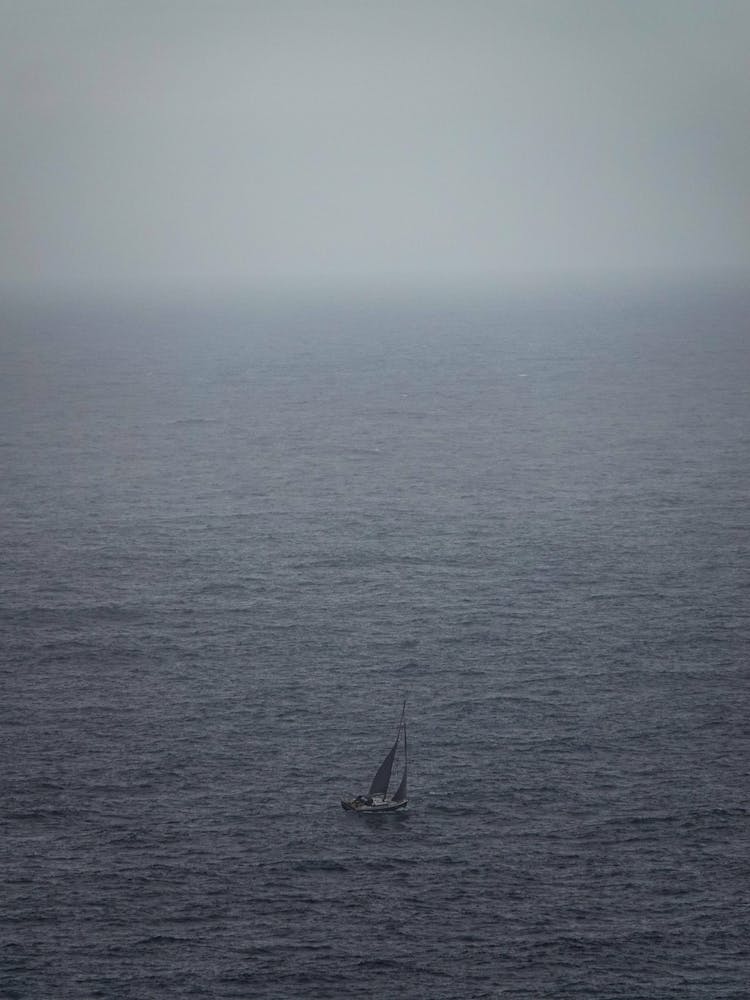 Sailboat In The Fog, Cabo da Roca, Portugal